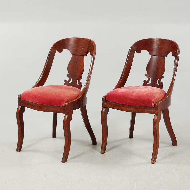 STOLAR, 4 st, s k Göteborgsstolar, 1800-tal.