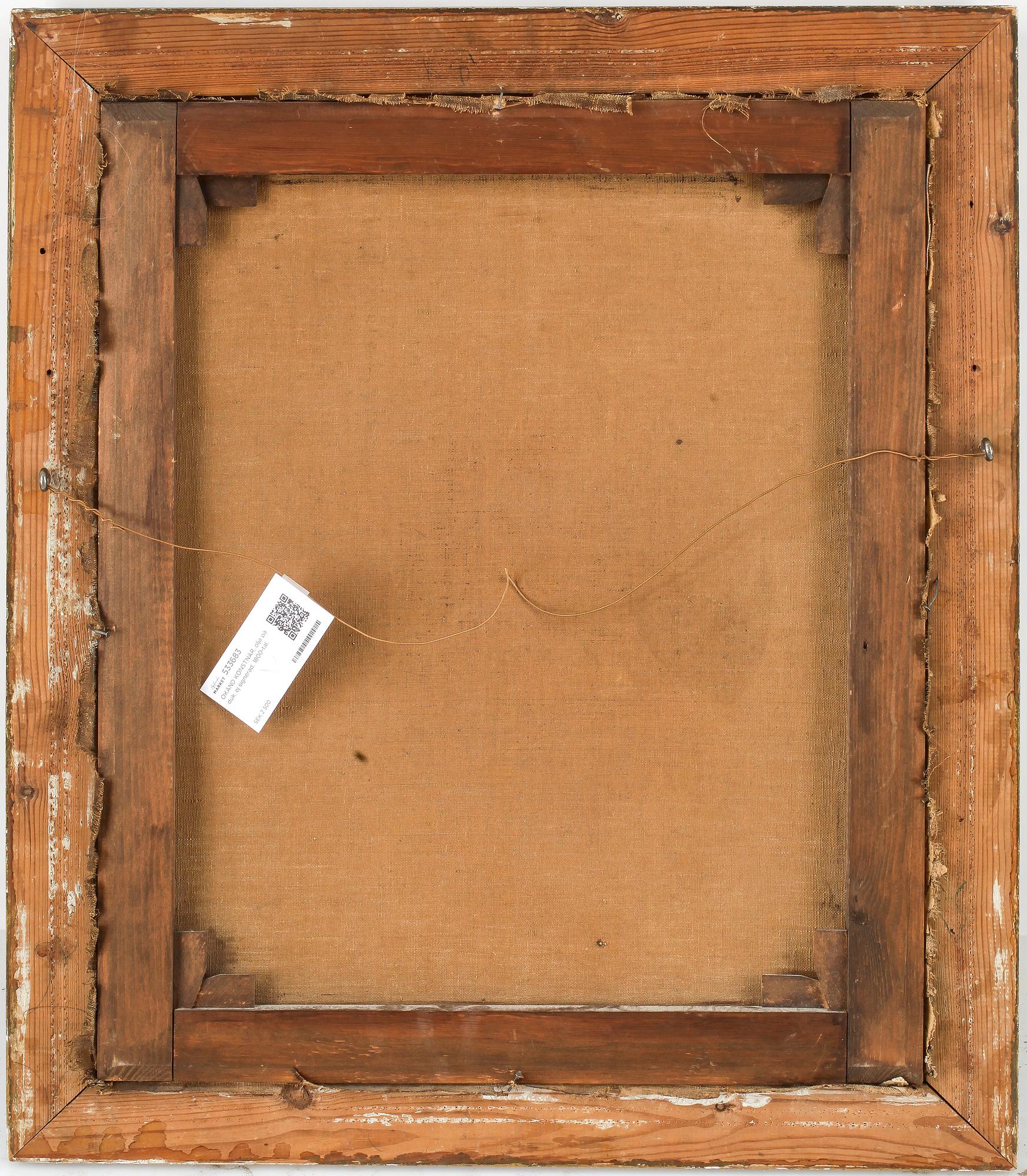 OKÄND KONSTNÄR, olja på duk, ej signerad, 1800-tal.