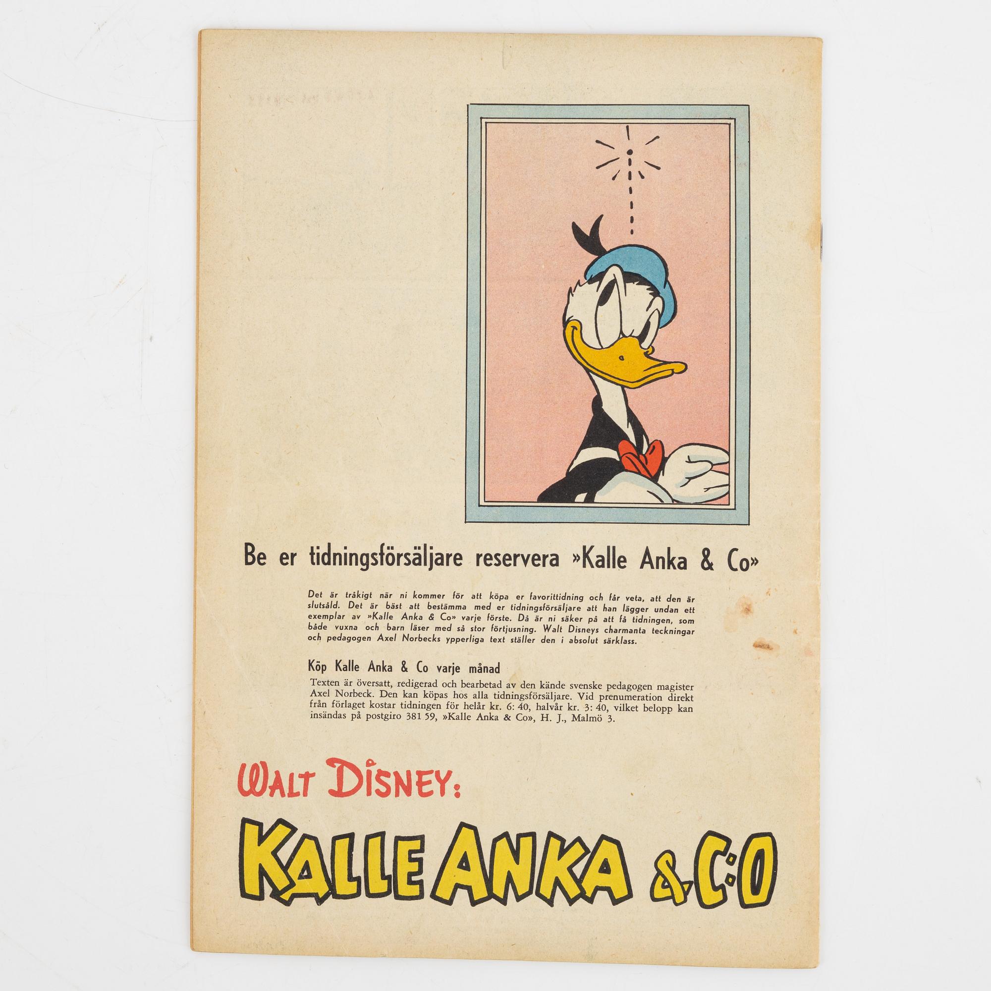 Serietidningar, "Kalle Anka & Co, 12 st, komplett årgång 1949.