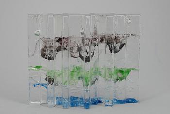 SKULPTUR, glas, "Skog" signerad Helena Tynell Riihimäen Lasi, 1900-talets senare hälft.