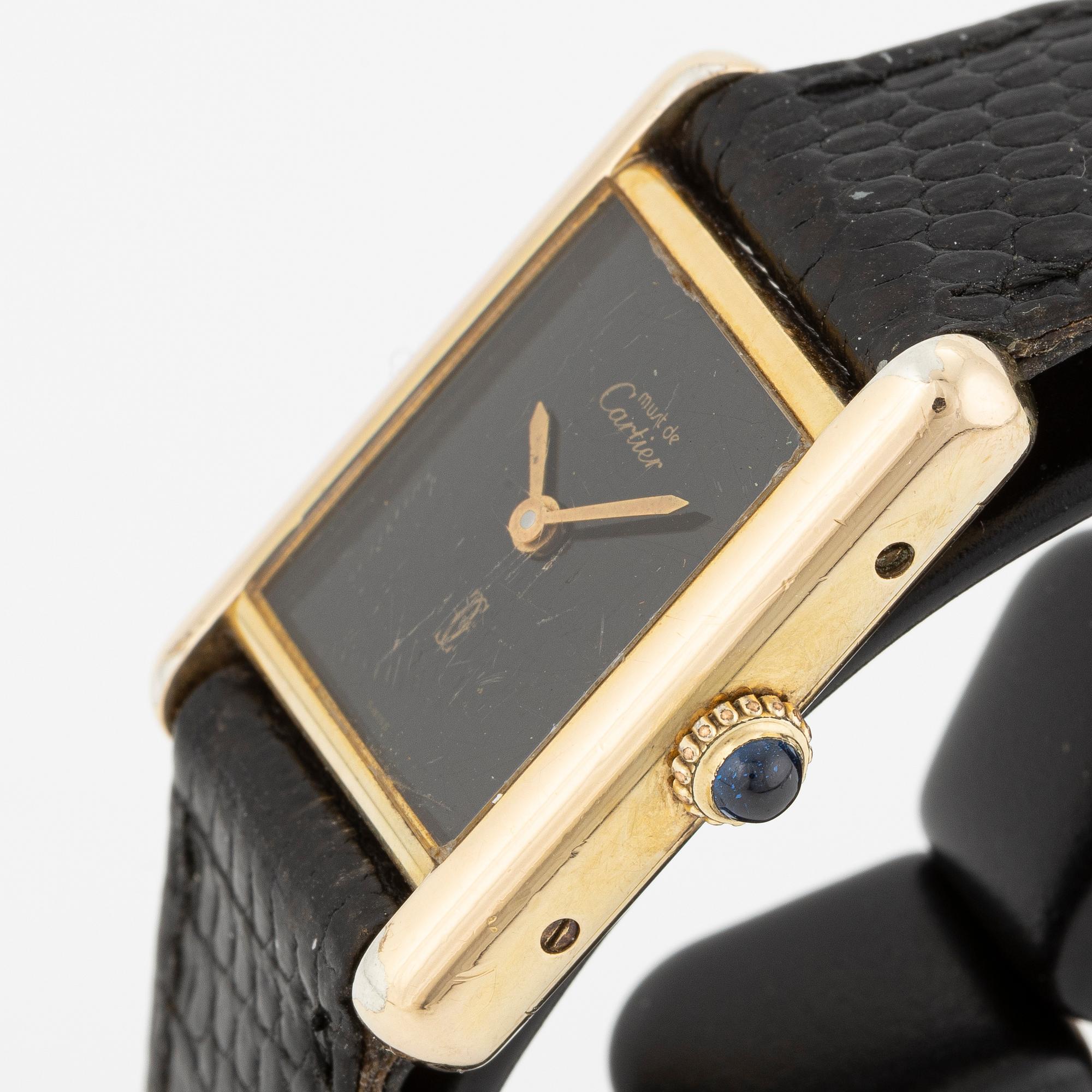 must de Cartier, Tank, wristwatch, 20.5 x 20 (28) mm.