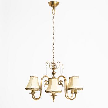 A ceiling lamp, brass, mid-20th century.