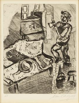 Marc Chagall, "The Villager and the Serpent" from "The Fables of La Fontaine".