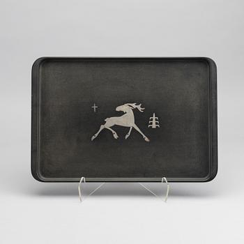 A Swedish 20th century silver and isolit tray mark of Skånska ättikfabriken ab Perstorp 1952.