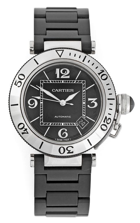 CARTIER, Pasha, automatisk, stål, ca 2005.