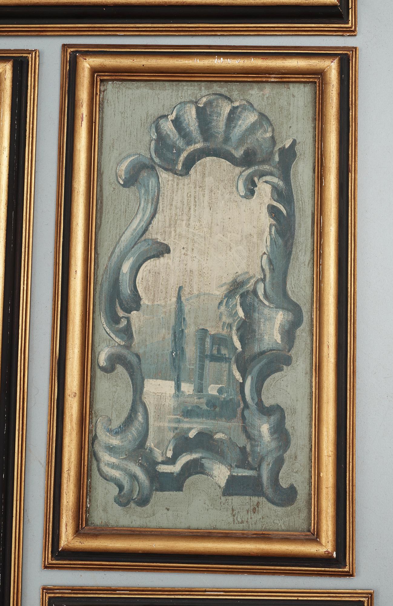 A set of 13 panels in rococo style, 20th cent.