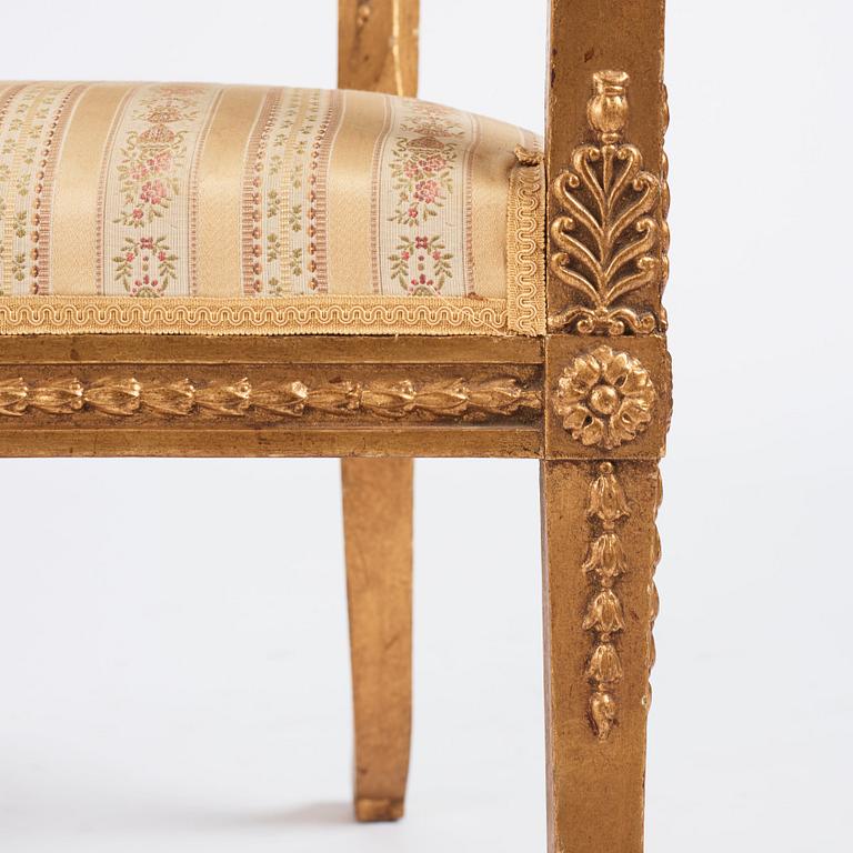 A Royal Swedish empire armchair attributed to N C Salton (master 1817-29).