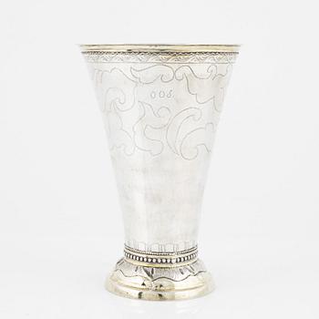 A Swedish parcel-gilt silver beaker, mark of Erik Lemon, Uppsala 1795.