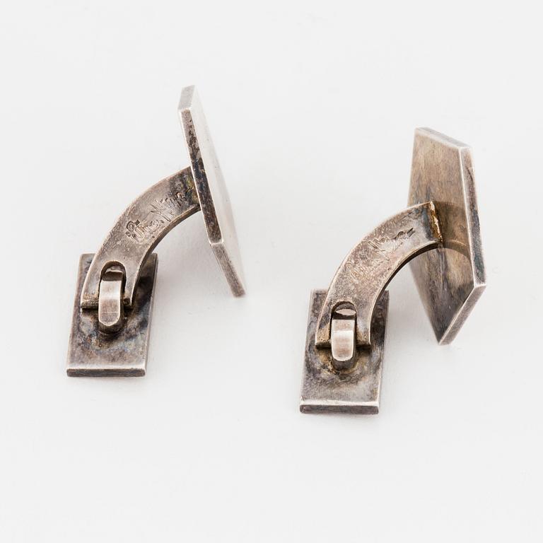 WIWEN NILSSON, manschettknappar, sterlingsilver, Lund, 1968.