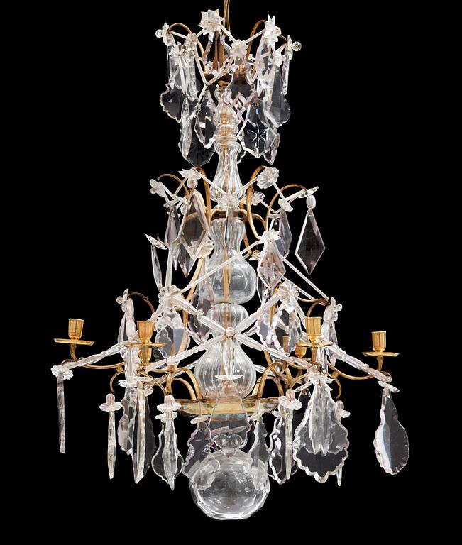 A Swedish Rococo 18th century six-light chandelier.