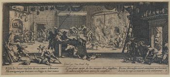 JACQUES CALLOT, the complete set of 18 etchings, 1633, second and third state mixed in the set.