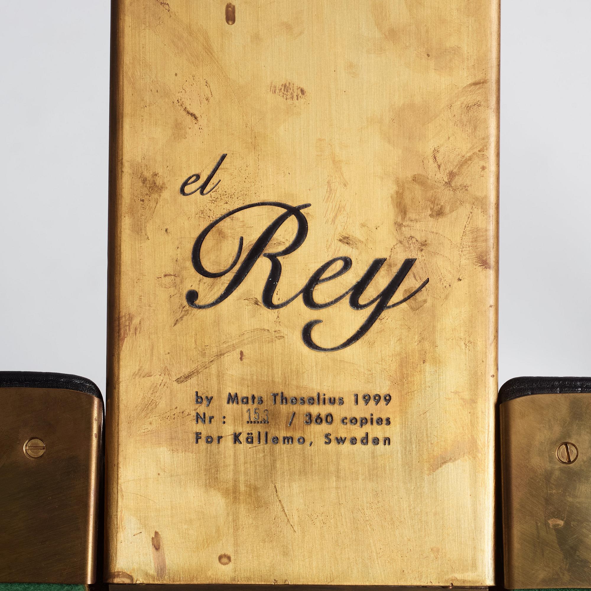 Mats Theselius, an 'el Rey' armchair, ed. 153/360, Källemo, Sweden, post 1999.