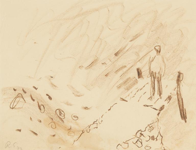 Ragnar Sandberg, red crayon on paper, signed R.S. and dated 32.