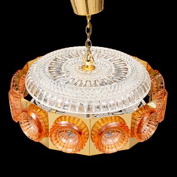 CARL FAGERLUND, troligen, taklampa, Orrefors, 1900-talets andra hälft.