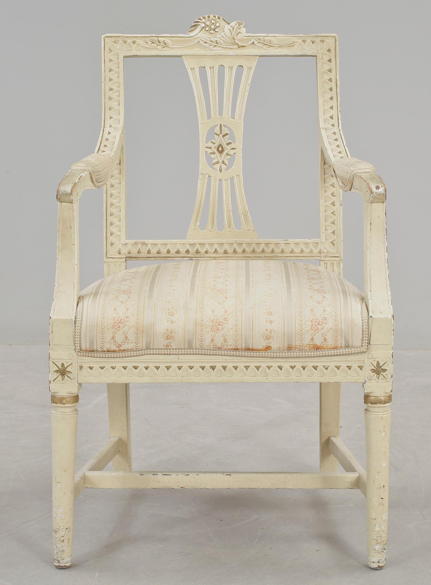 KARMSTOL, gustaviansk. 1700-talets slut.
