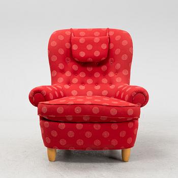 Carl Malmsten, fåtölj, "Jättepaddan", O.H. Sjögren, Tranås.