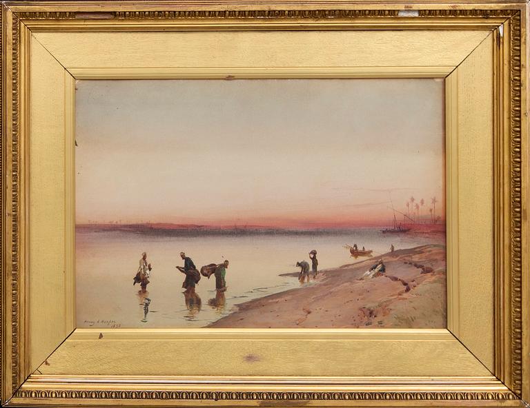 Henry A Harper, akvarell signerad och daterad 1893.
