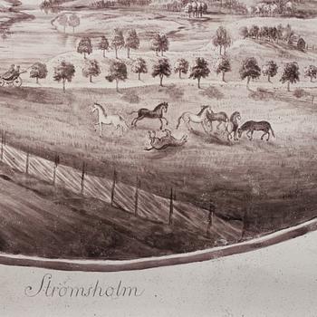 A Gustavian 18th century faience tea table.