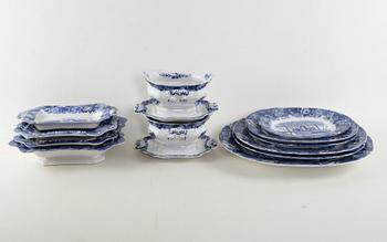 SERVISDELAR, ca 100 delar. Flintgods, "Skåne" Rörstrand.