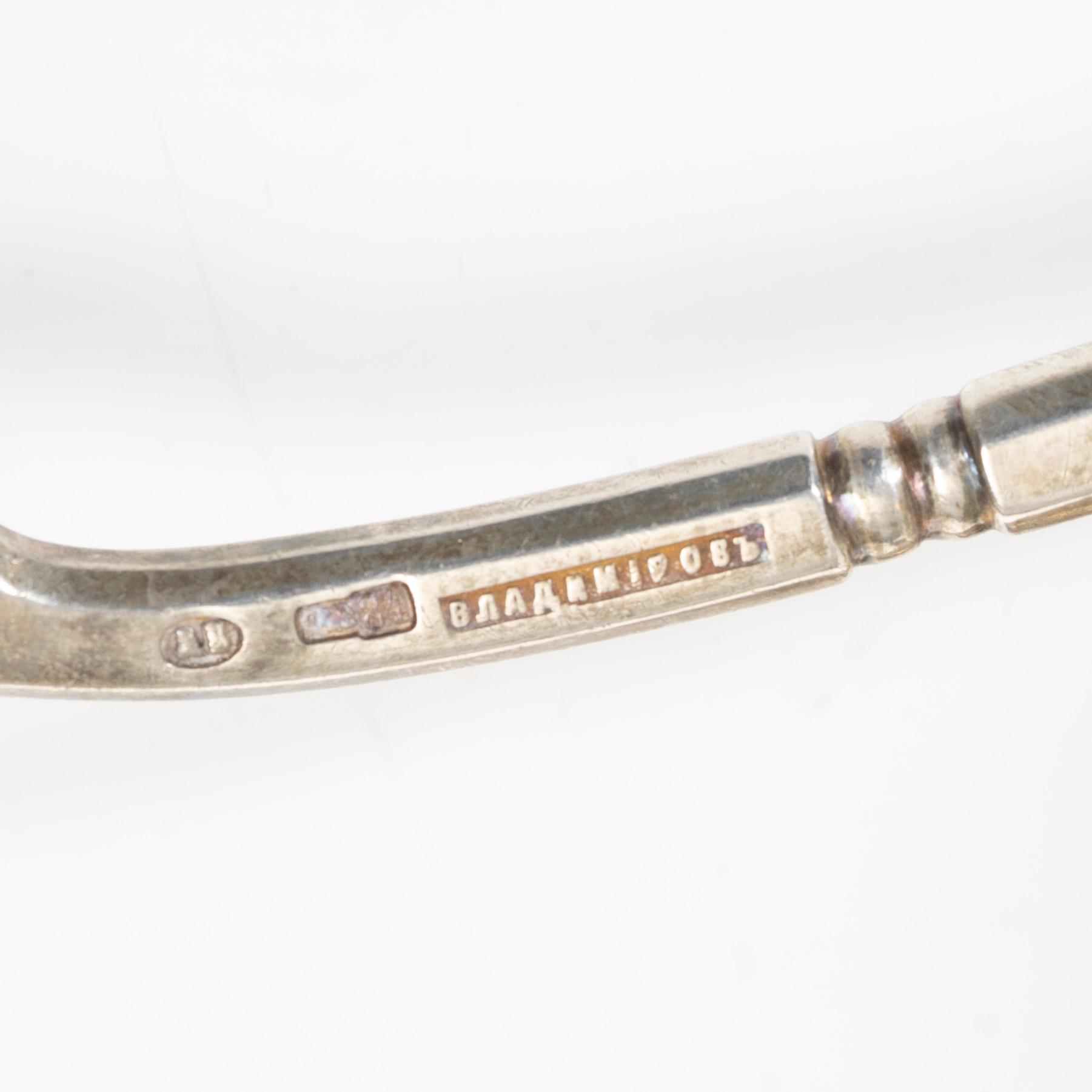 Serveringsspade samt kaviarsked, silver, bl a WA Bolin, Moskva 1898-1914.