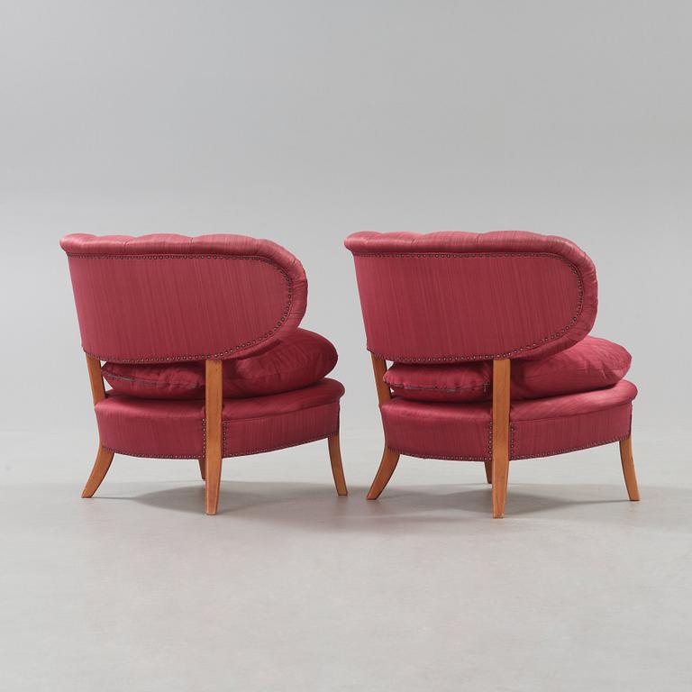 A pair of Otto Schulz 'Schulz' easy chairs, Jio Möbler, Sweden.