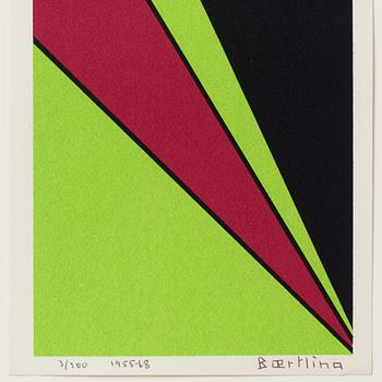 Olle Baertling, silkscreen in colours, 1955-68, signed 3/300.