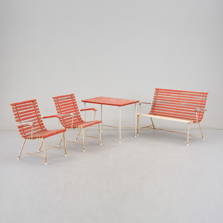 TRÄDGÅRDSGRUPP, 4 delar, 1950-tal.