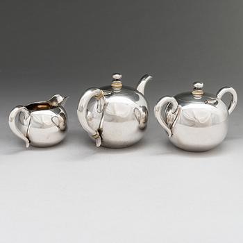 Teservis i schatull, 4 delar, silver, S:t Petersburg 1894. Oidentifierad mästare, C.A.