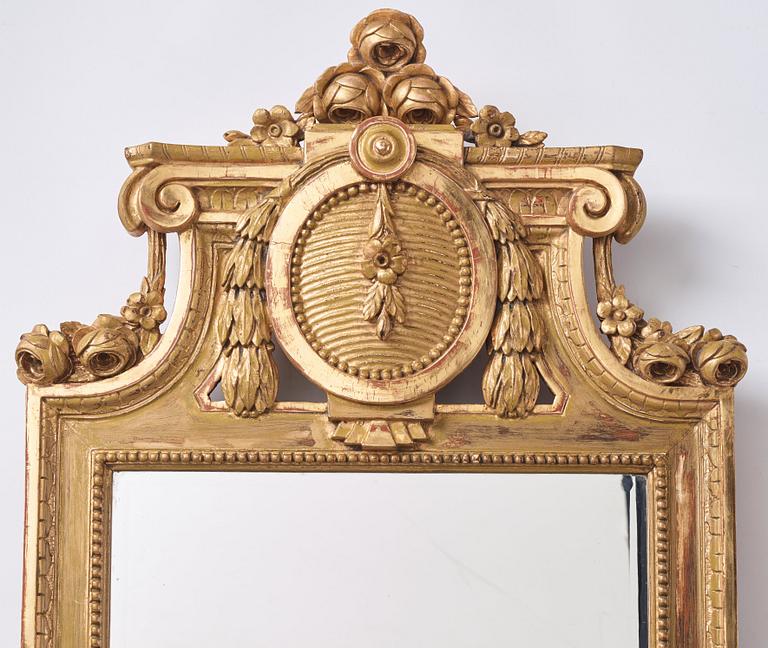 A Gustavian Giltwood mirror by J. Åkerblad (master in Stockholm 1758-1799).