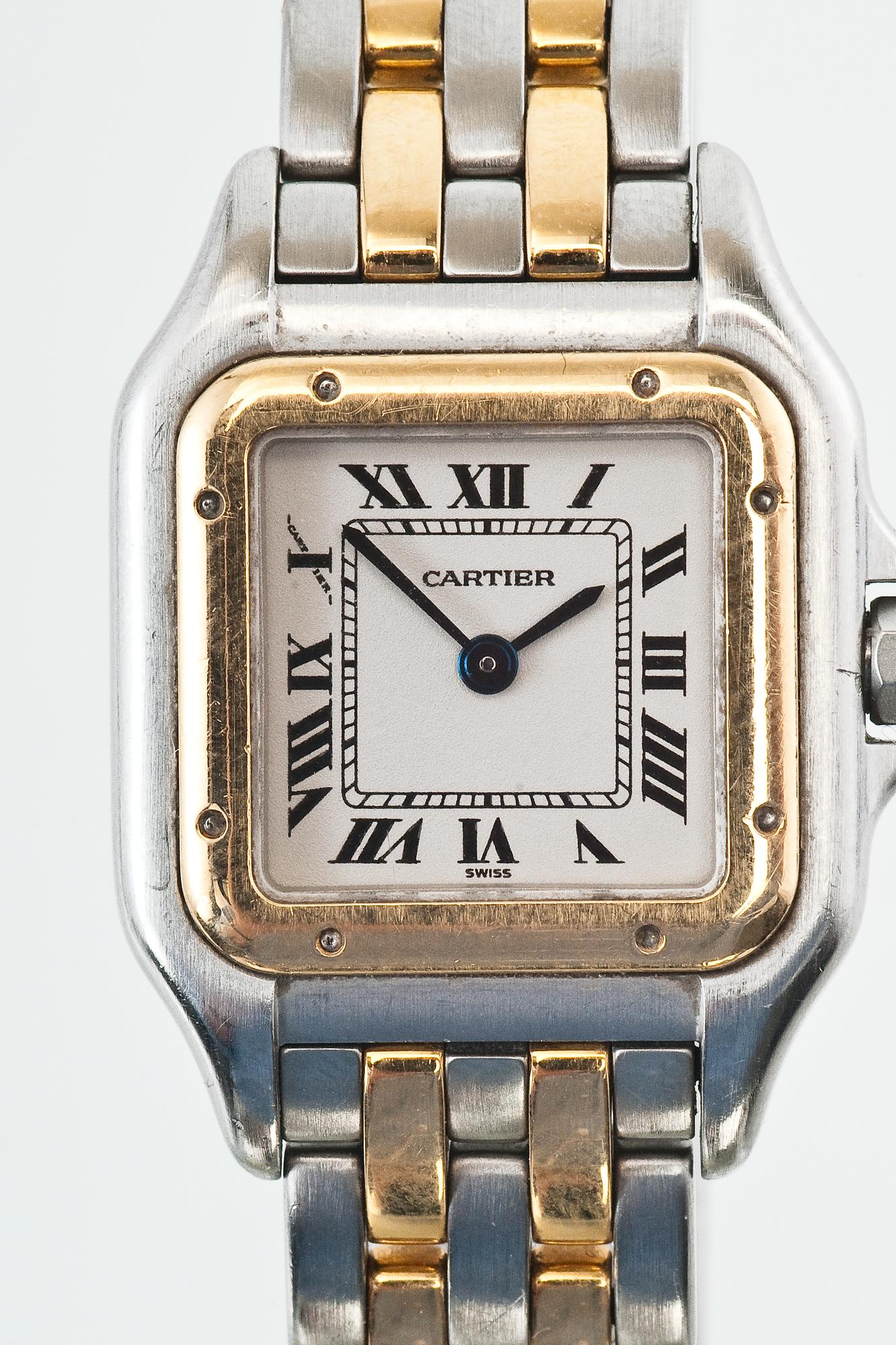 A CARTIER PANTHERE LADIES' WATCH.