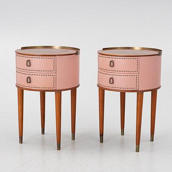 A pair of bedside tables, a pair, Halvdan Petterssons Möbelfabrik, Tibro, mid-20th century.
