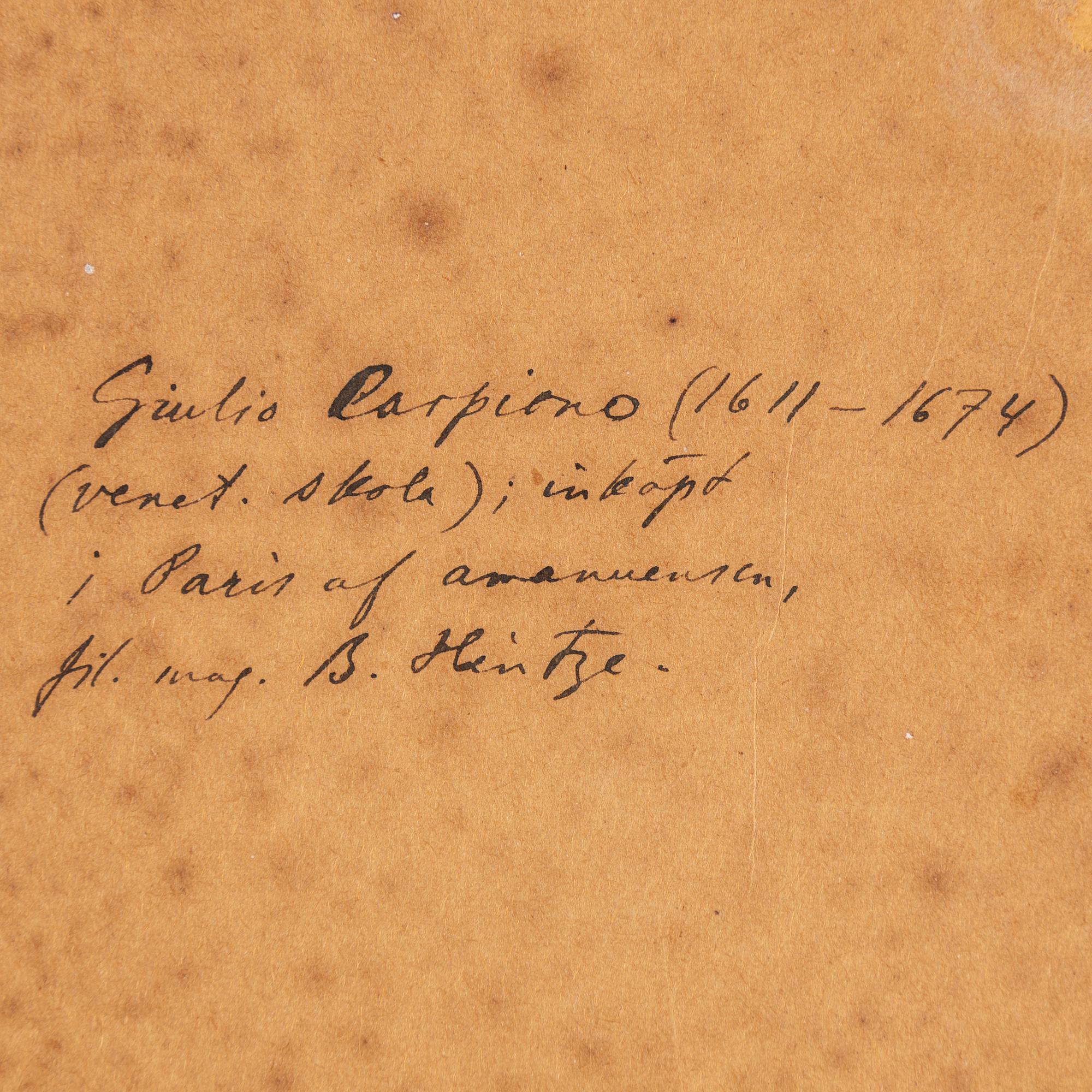 Giulio Carpinoni, hans art. Osignerad. Tuschlavering.