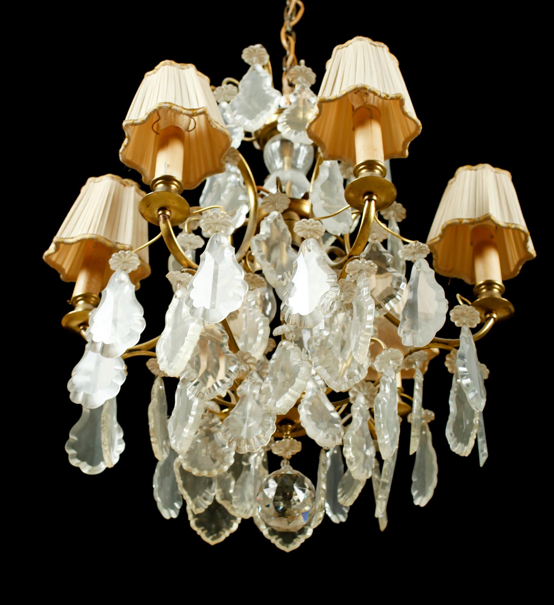 LJUSKRONA, barockstil, 1900-talets mitt. Höjd ca 60 cm.