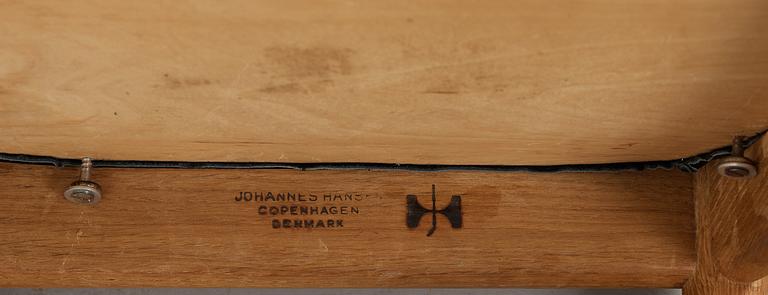A set of six Hans J Wegner oak 'The Chair', Johannes Hansen, Denmark.