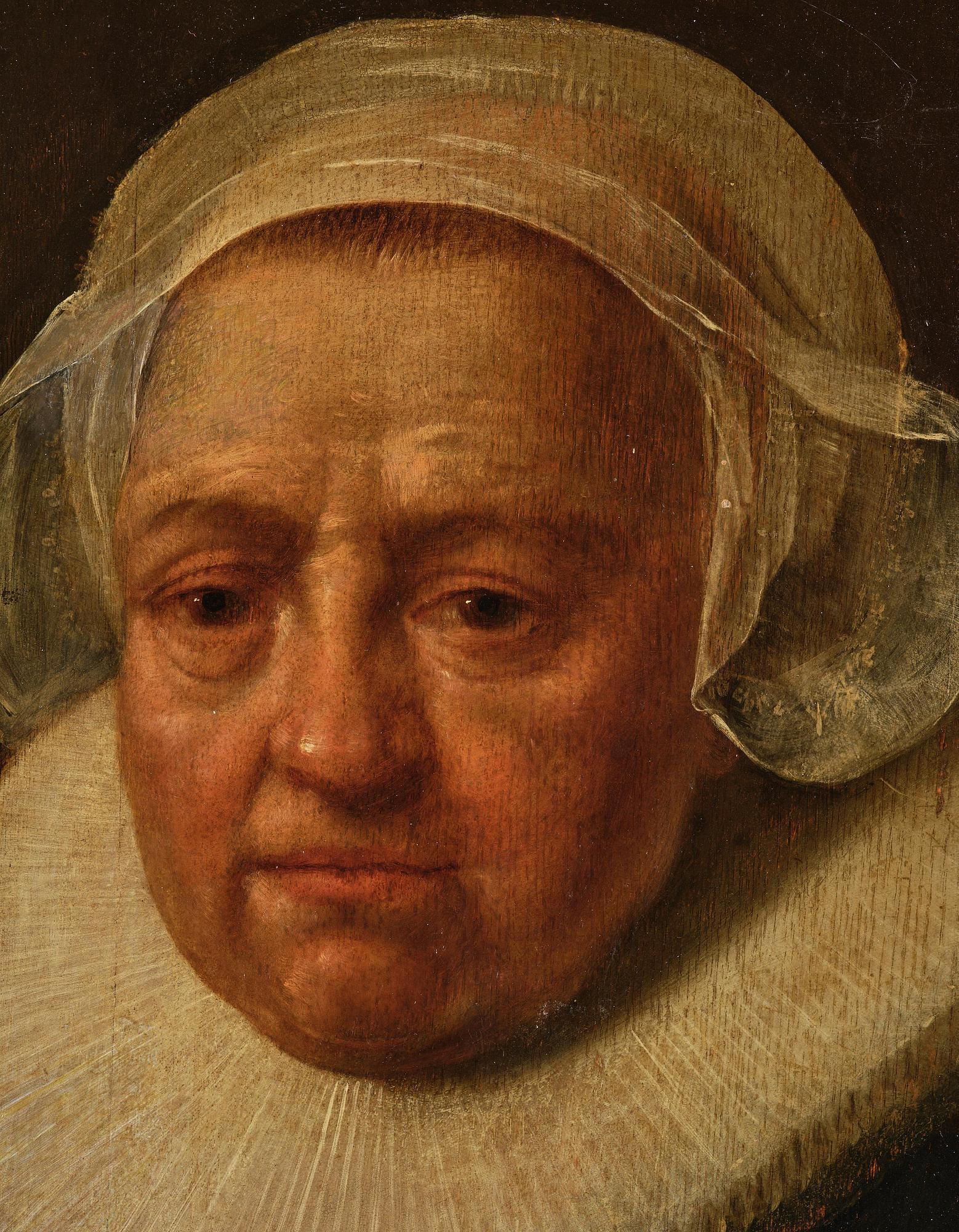 Rembrandt Harmensz van Rijn, hans efterföljd, Porträtt av äldre kvinna.