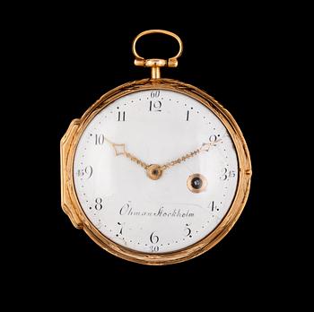1208. A gold verge pocket watch, Öhman, Sweden, c. 1790-1810.