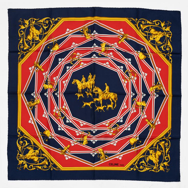Céline, two silk scarves.