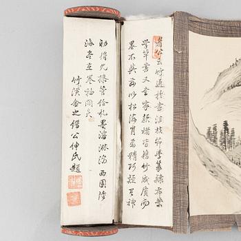 A scroll painting with ink cakes, late Qing dynasty/early 20th century.