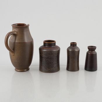 Erich & Ingrid Triller, four stoneware vases, Tobo.