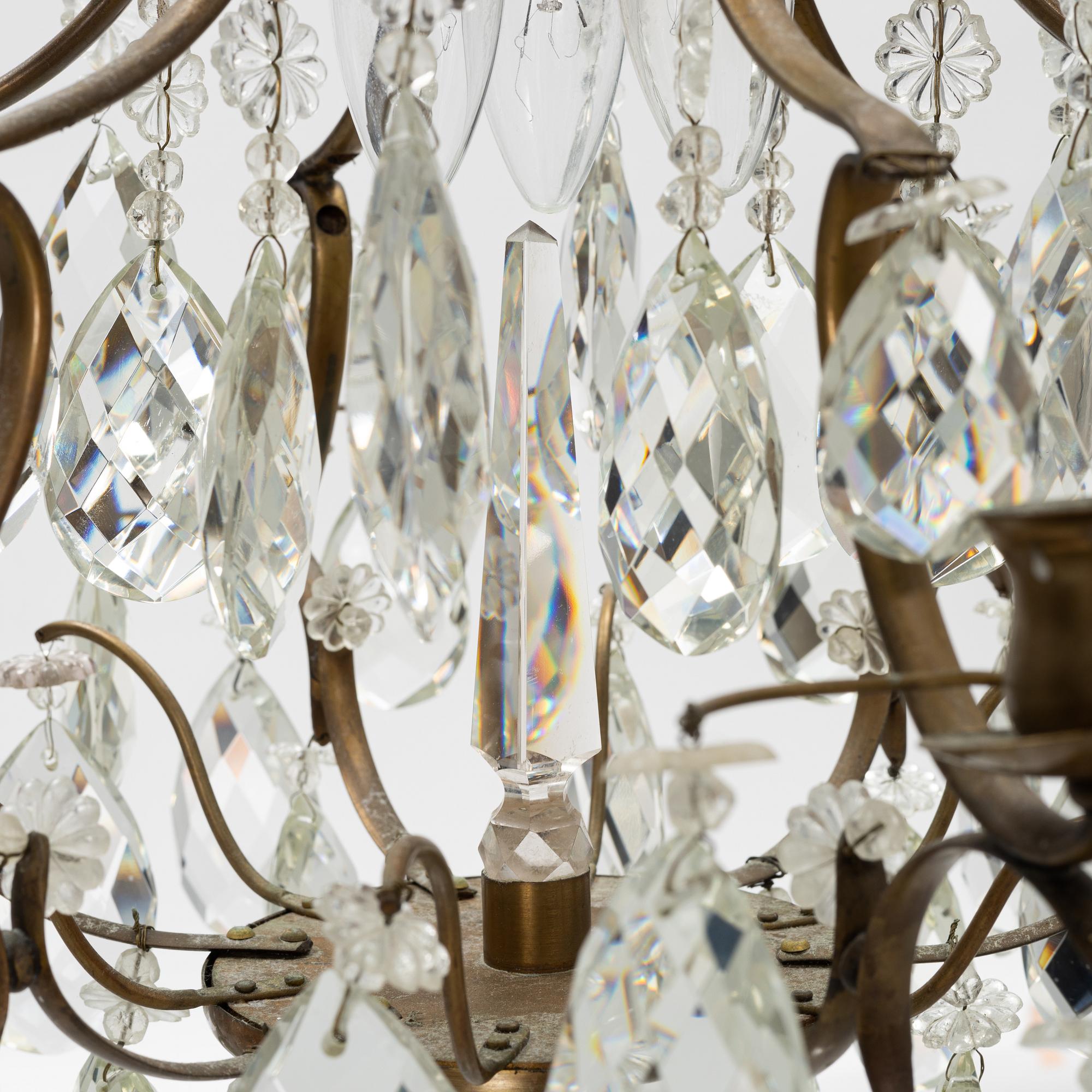 A Rococo style chandelier, first half of the 20th Century.