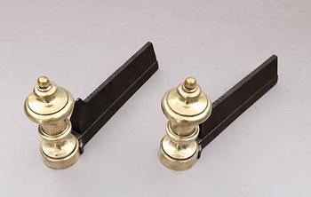 ELDHUNDAR, 1 par, gjutjärn och mässing, 1800-/1900-tal.