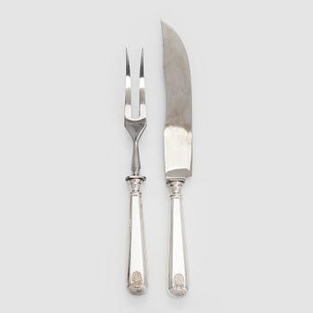 Tranchérbestick,"Musslan" silver och stål, Kultakeskus Tavastehus 1927.