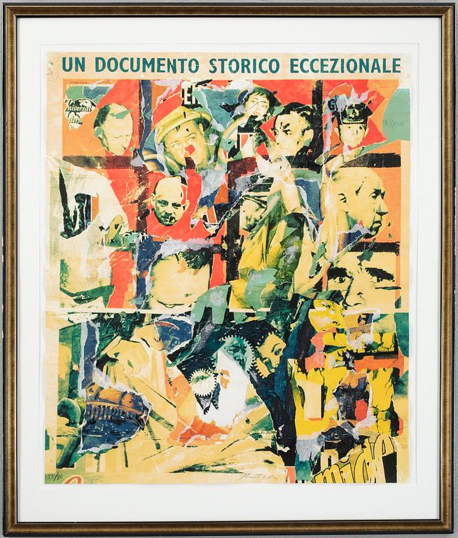 MIMMO ROTELLA, Serigrafi/collage, signerad o numrerad 55/80.