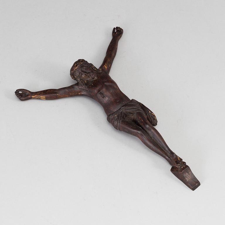 A 19th century carved wood crucifix.