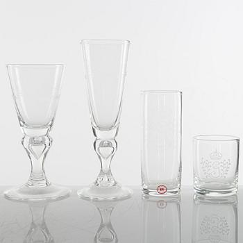 An 94-piece glass service, mostly model "Antik", Reijmyre, Sweden, 1900-talets andra hälft.