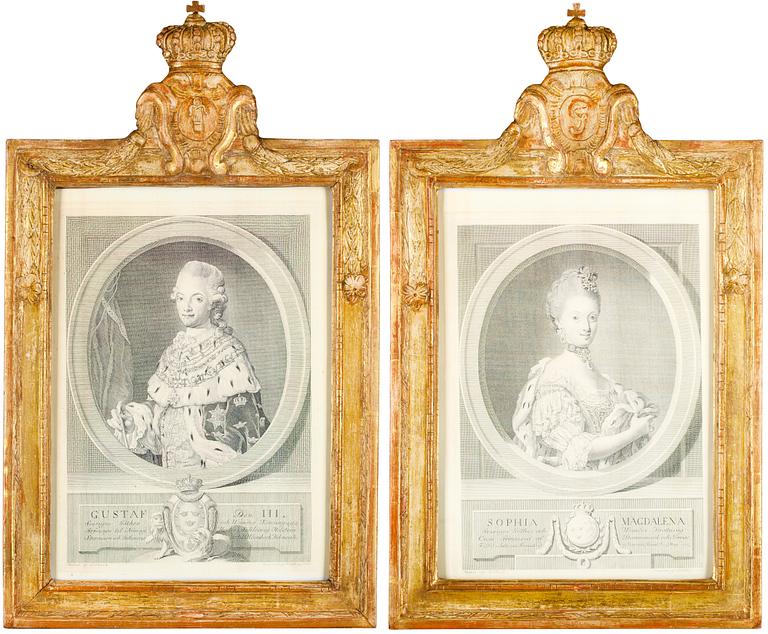 A PAIR OF GUSTAVIAN FRAMES.