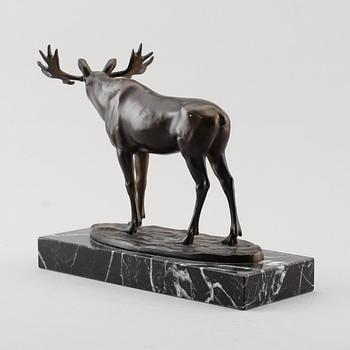 SKULPTUR, brons, älg, 1900-talets mitt.