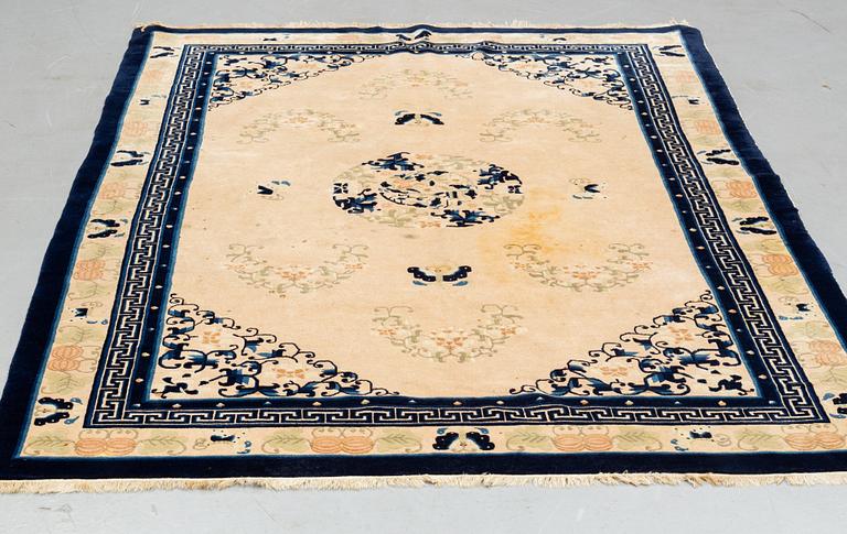 Carpet, old, China (antique finish) ca 276 x 189 cm.