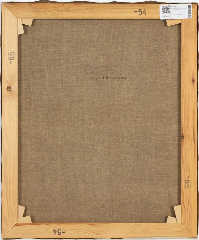 Birger Simonsson, olja på duk, signerad Simonsson och daterat 1938 a tergo.