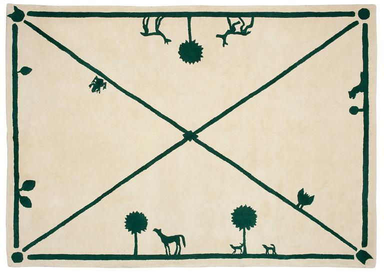 CARPET. "La Promenade des Amis". Tufted. 242 x 174,5 cm. Designed by Diego Giacometti.